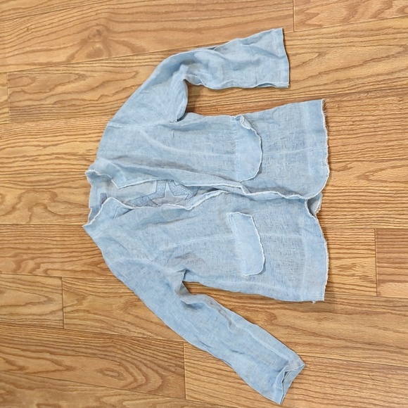 100% linen open-front cardigan size small* w/ sequin star made in Italy Scandal - Picture 1 of 7